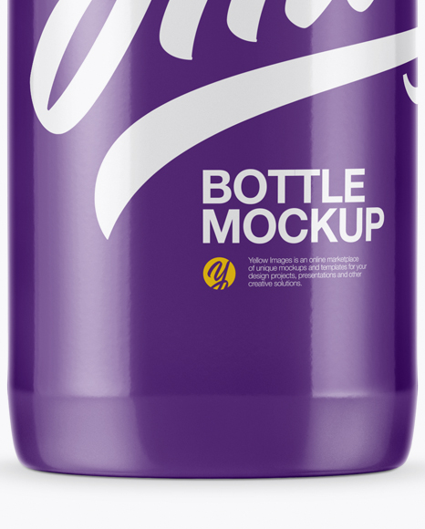 Glossy Plastic Dairy Bottle Mockup