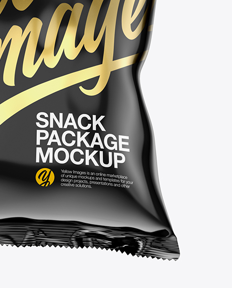 Glossy Snack Package Mockup - Front View