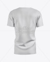 Men&#039;s T-Shirt With V-Neck Mockup - Back View