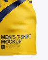 Men&#039;s T-Shirt With V-Neck Mockup - Half Side View