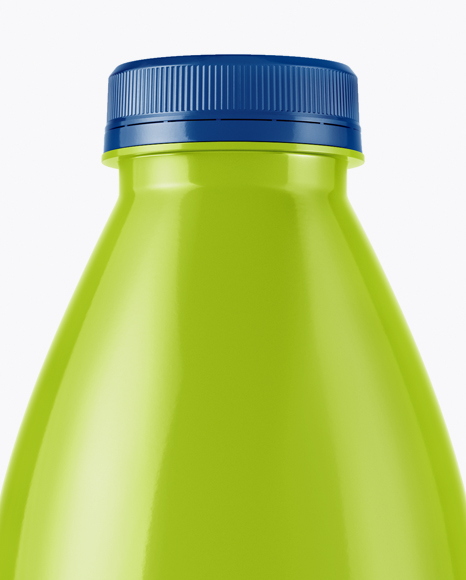 Glossy Plastic Dairy Bottle Mockup