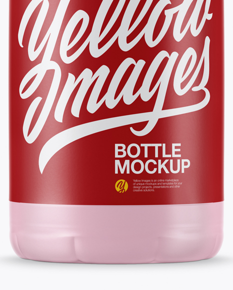 Matte Plastic Dairy Bottle Mockup