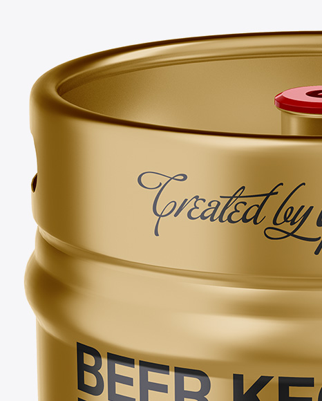 30L Metallic Beer Keg Mockup - Front View