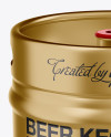 30L Metallic Beer Keg Mockup - Front View