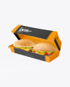 Paper Box w/ Two Burgers Mockup