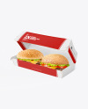 Paper Box w/ Two Burgers Mockup