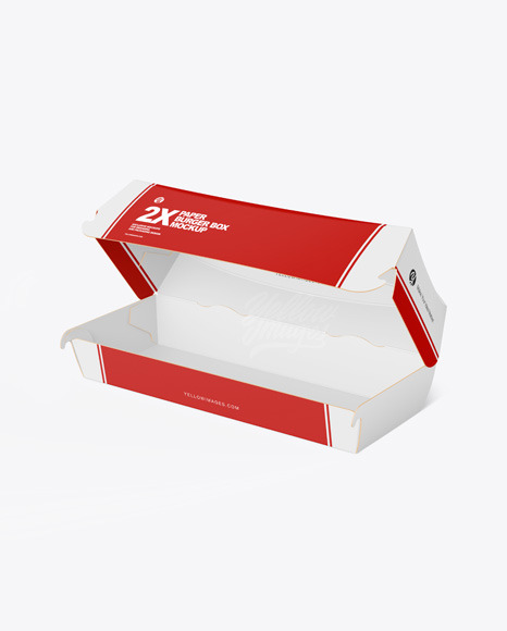 Paper Box w/ Two Burgers Mockup