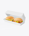 Kraft Box w/ Two Burgers Mockup