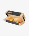 Kraft Box w/ Two Burgers Mockup