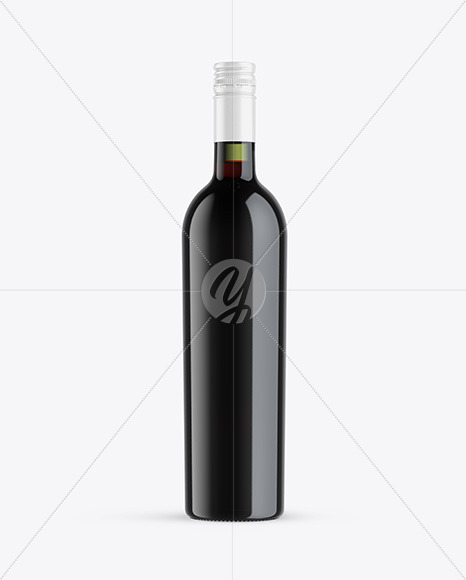 Green Glass Red Wine Bottle Mockup