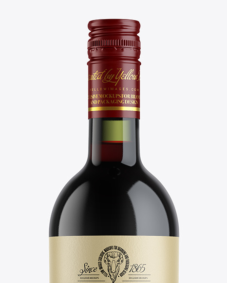 Green Glass Red Wine Bottle Mockup