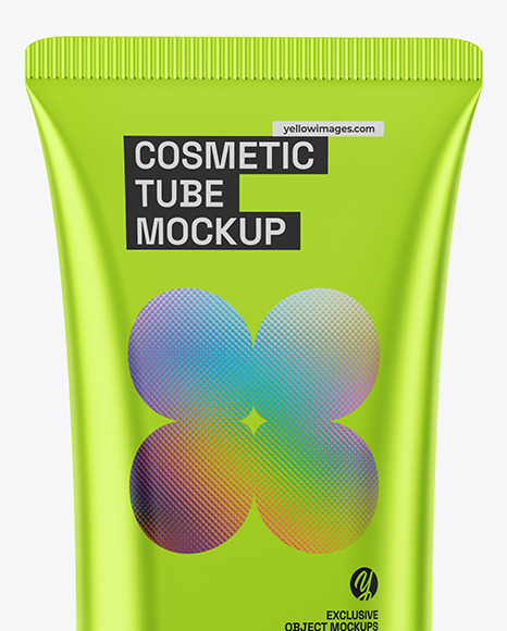 Metallic Cosmetic Tube Mockup Metallic Cosmetic Tube Mockup