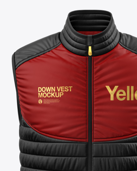 Matte Nylon Down Vest Mockup