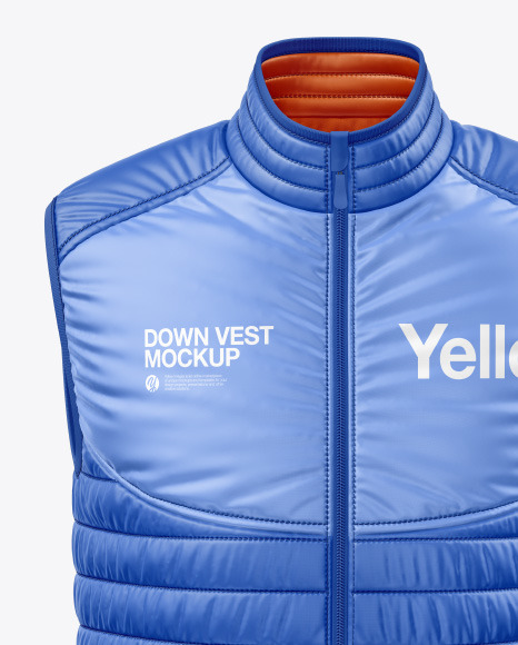 Glossy Nylon Down Vest Mockup