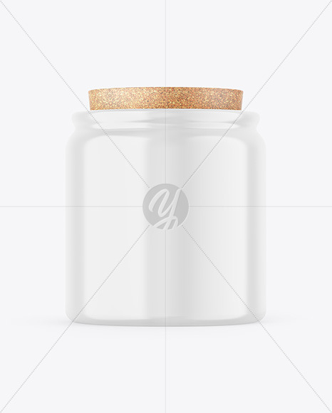 Glossy Jar With Cork Mockup