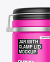 Matte Jar With Clamp Lid Mockup