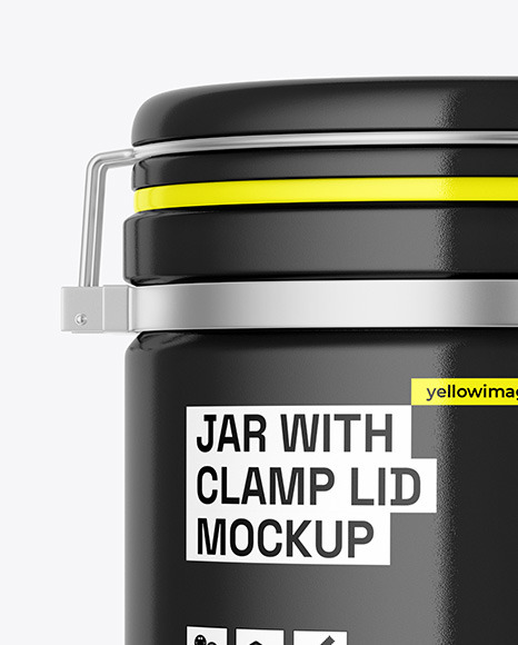 Glossy Jar With Clamp Lid Mockup