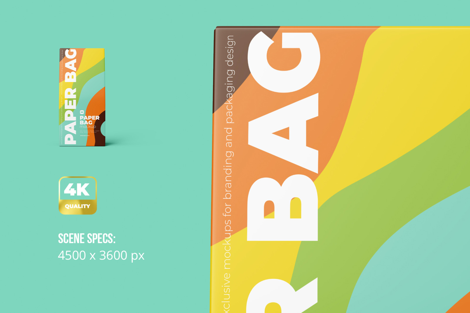 Paper Bag Mockup. Front view Paper Bag Mockup. Front view