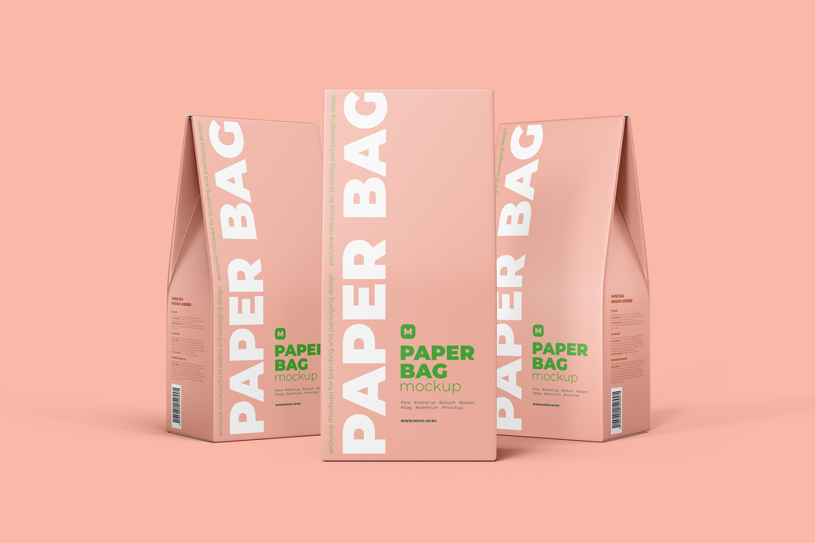 Three Paper Bags mockup in one scene Three Paper Bags mockup in one scene