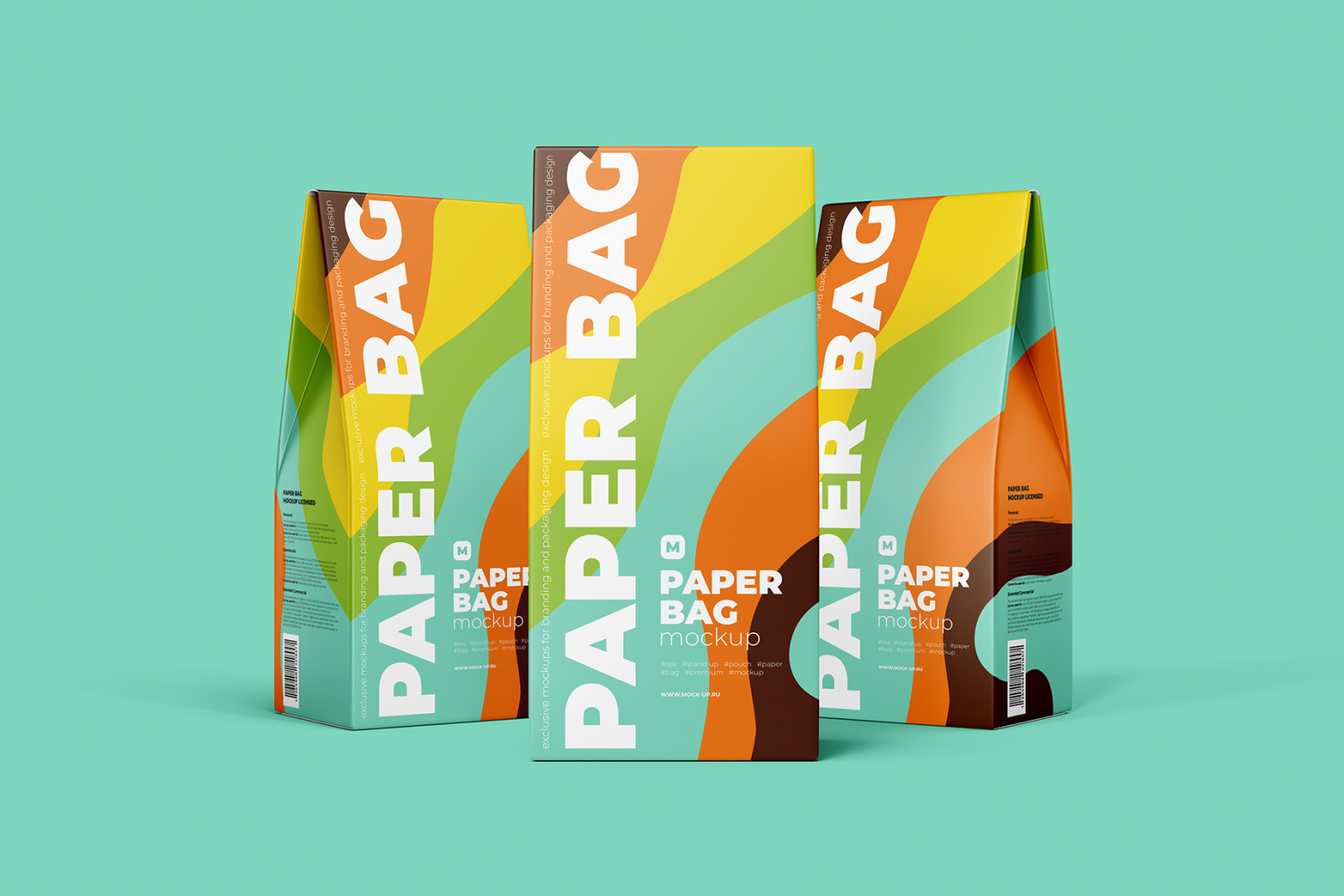 Three Paper Bags mockup in one scene Three Paper Bags mockup in one scene