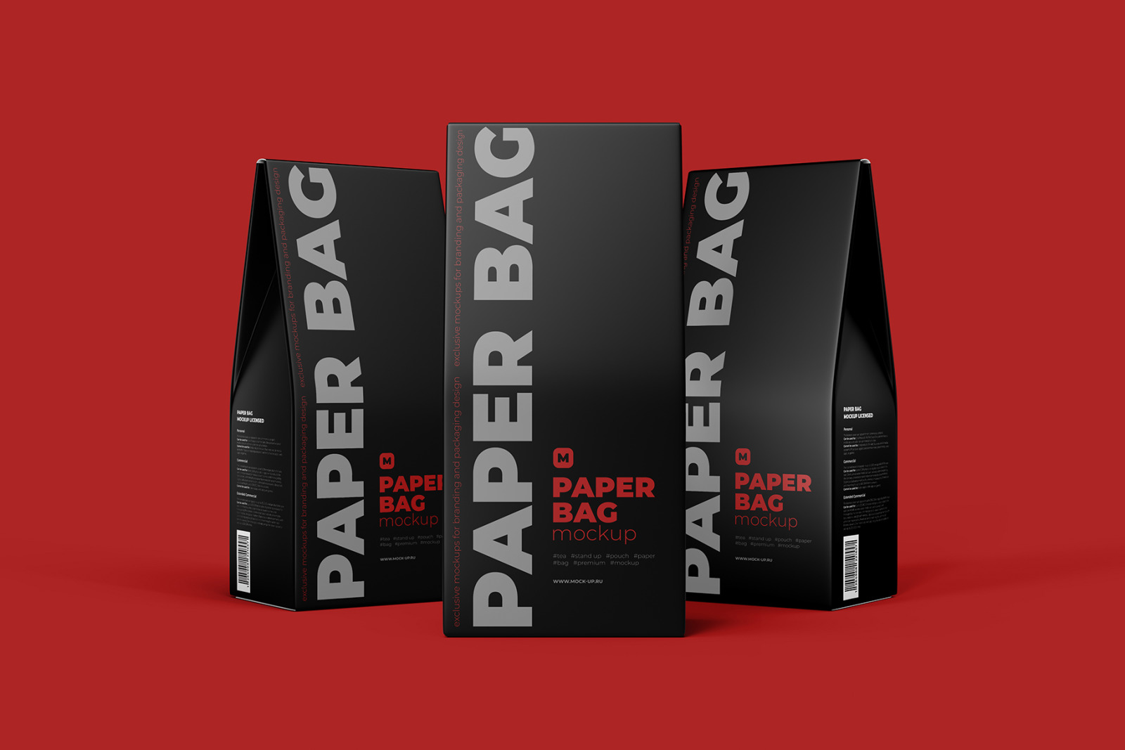 Three Paper Bags mockup in one scene Three Paper Bags mockup in one scene