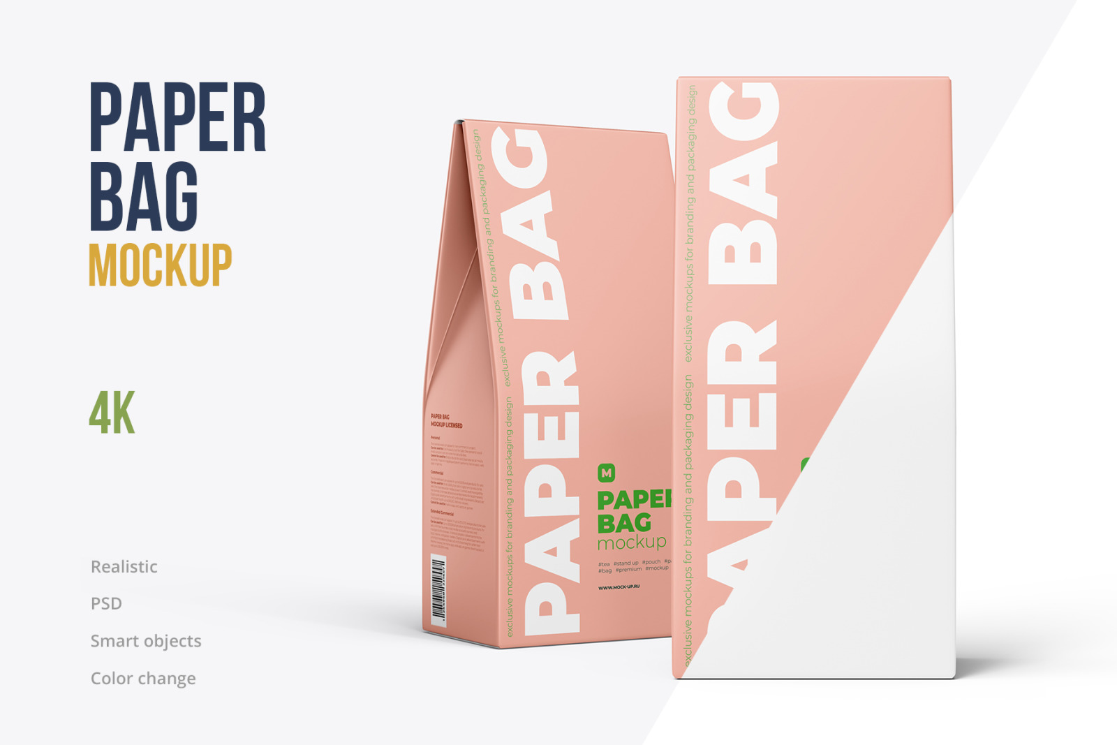 Two Paper Bag Mockup in one scene Two Paper Bag Mockup in one scene