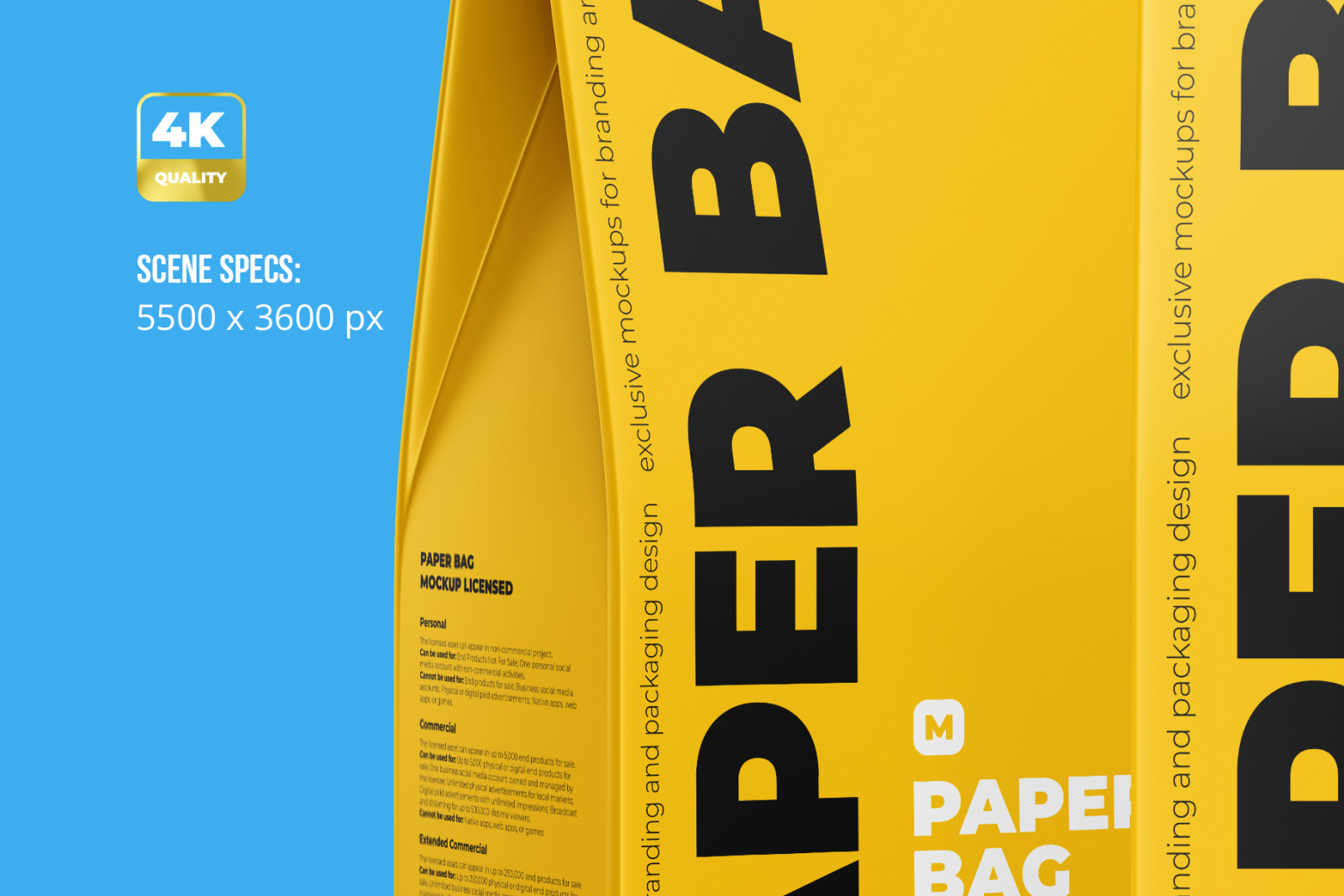 Two Paper Bag Mockup in one scene Two Paper Bag Mockup in one scene