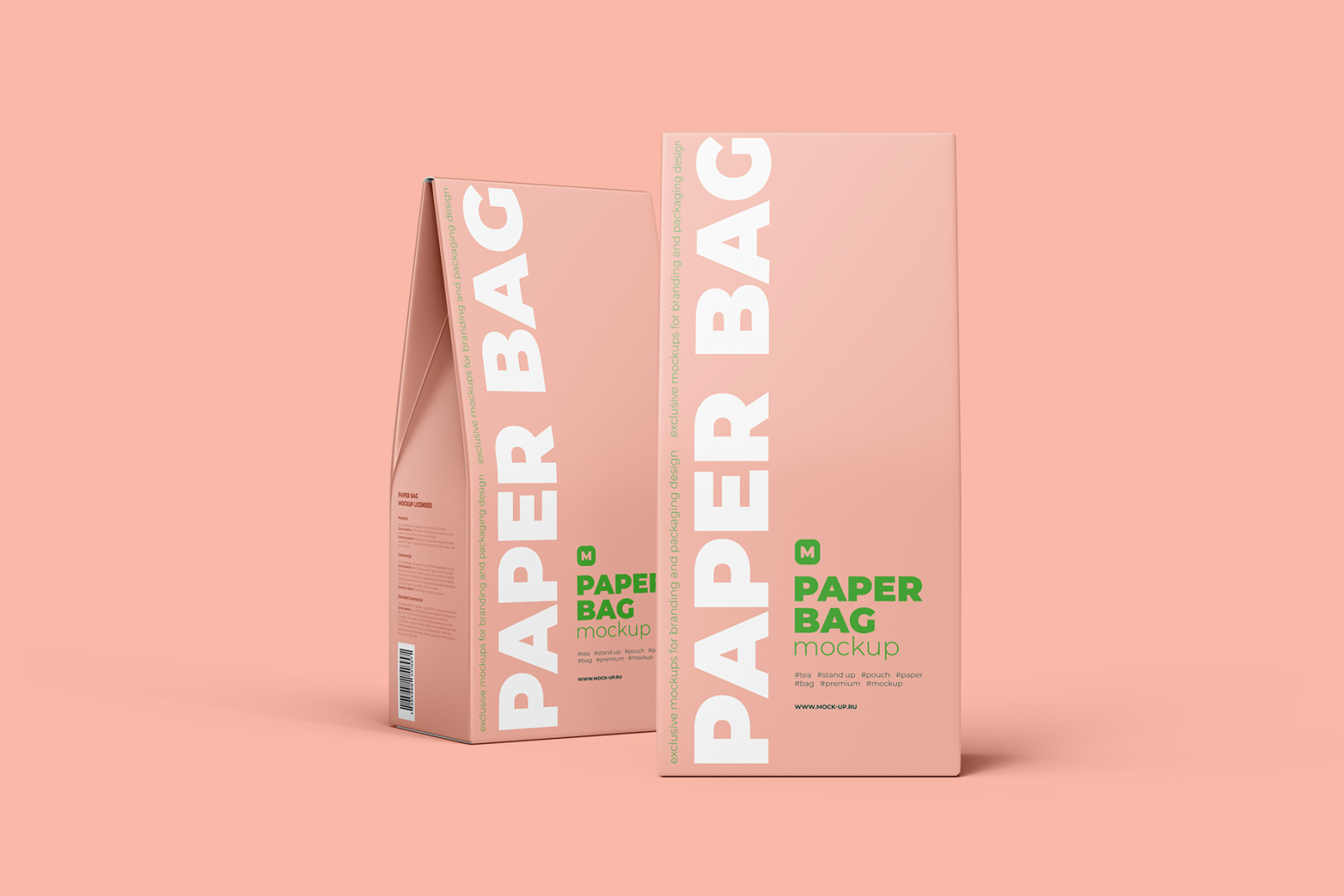 Two Paper Bag Mockup in one scene Two Paper Bag Mockup in one scene