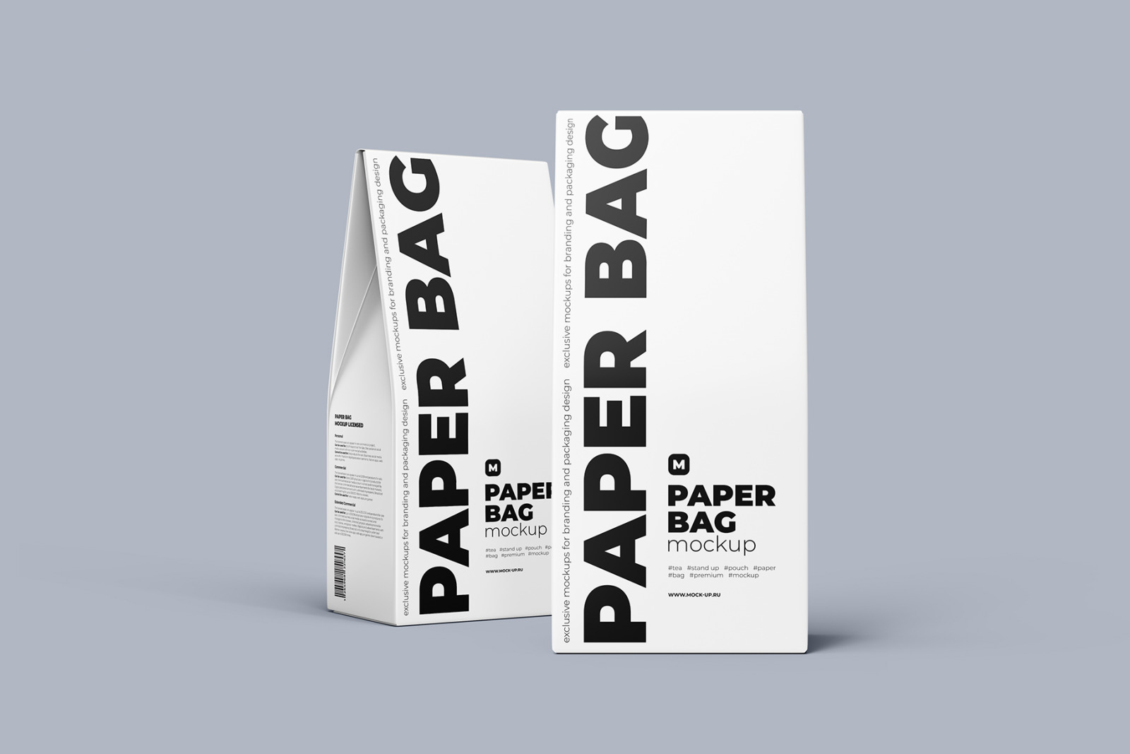 Two Paper Bag Mockup in one scene Two Paper Bag Mockup in one scene