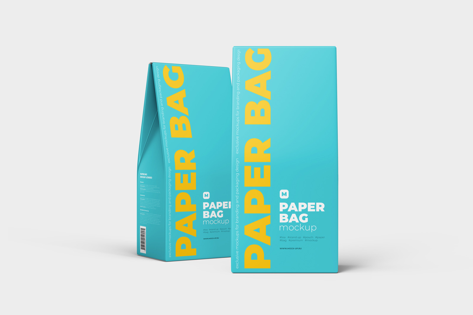 Two Paper Bag Mockup in one scene Two Paper Bag Mockup in one scene