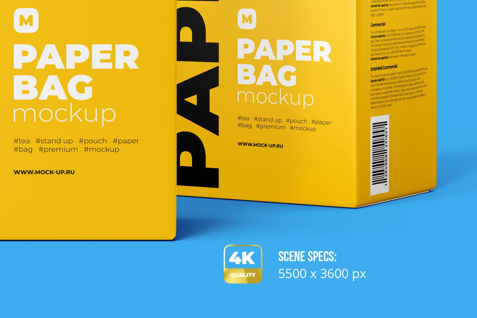 Two Paper Bag Mockup in one scene Two Paper Bag Mockup in one scene