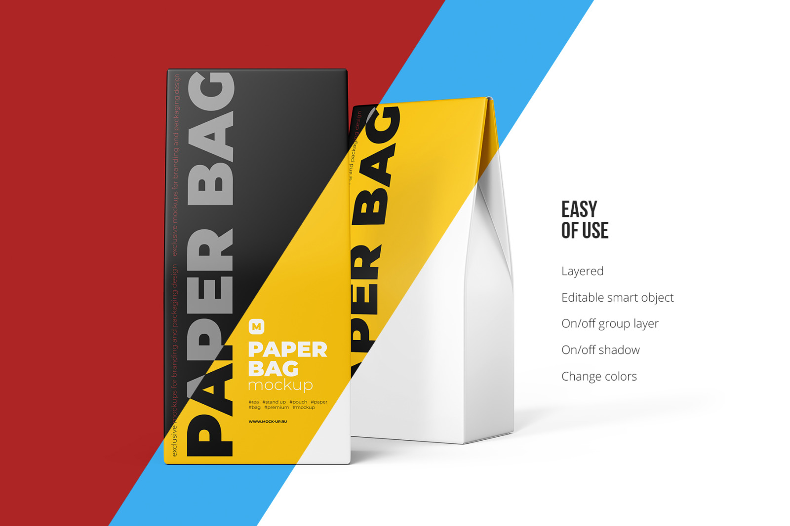 Two Paper Bag Mockup in one scene Two Paper Bag Mockup in one scene