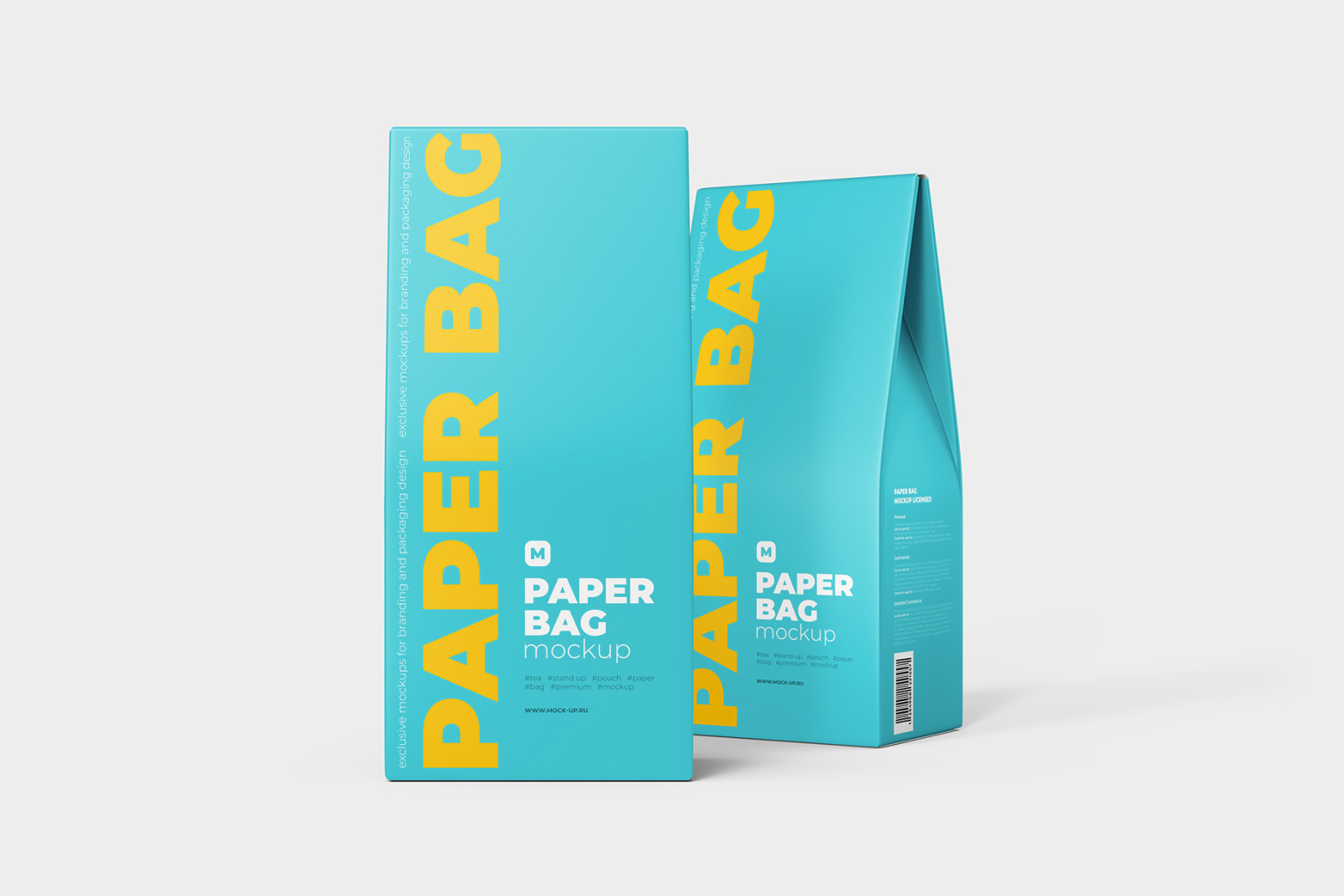 Two Paper Bag Mockup in one scene Two Paper Bag Mockup in one scene