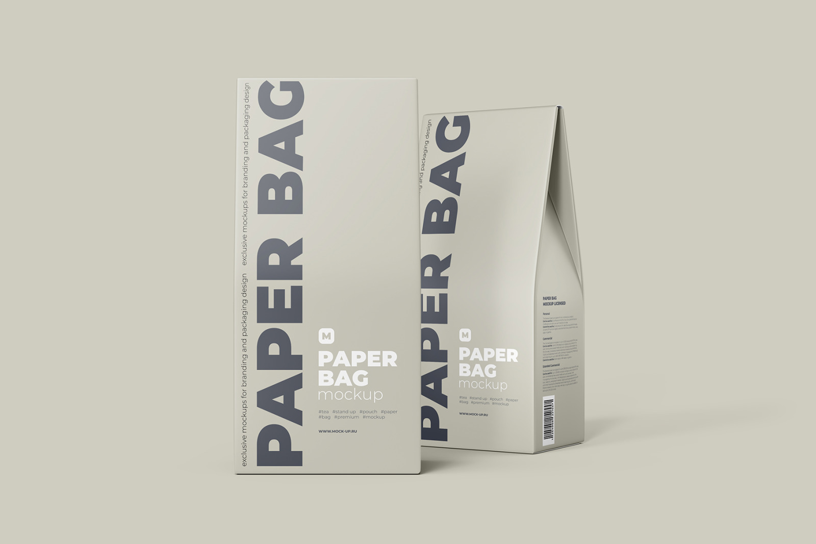 Two Paper Bag Mockup in one scene Two Paper Bag Mockup in one scene