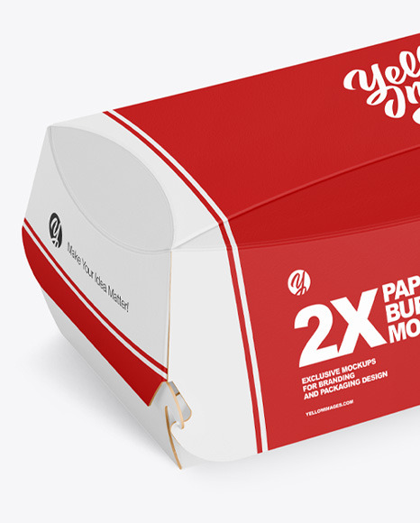 Paper Burger Box Mockup