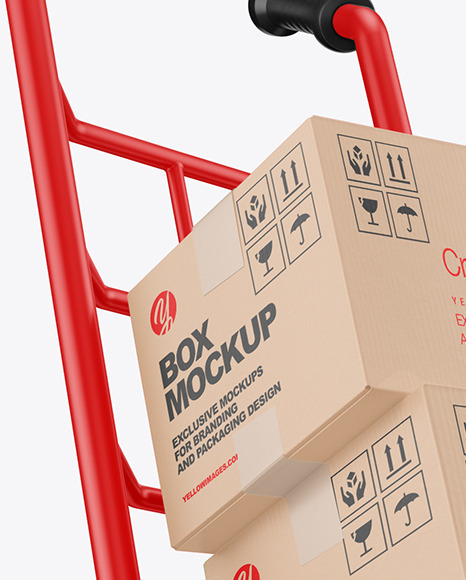 Hand Truck With Boxes Mockup