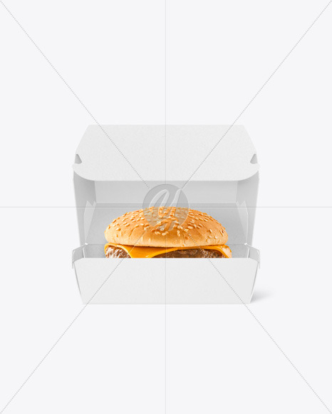 Kraft Box w/ Burger Mockup