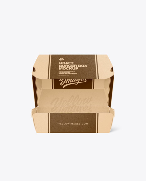 Kraft Box w/ Burger Mockup