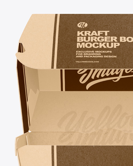 Kraft Box w/ Burger Mockup