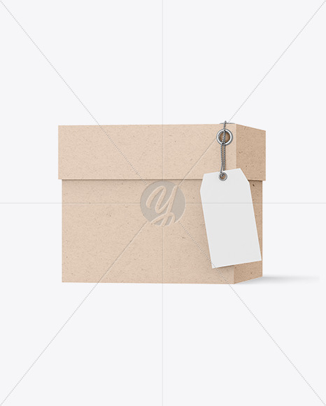 Kraft Paper Box with Label Mockup