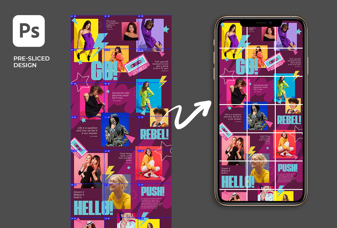 Colorful - Social Media Instagram Puzzle Feed Colorful - Social Media Instagram Puzzle Feed