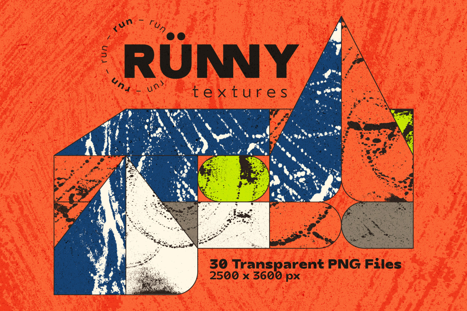 Runny Textures: 30 Transparent PNG Files Textures