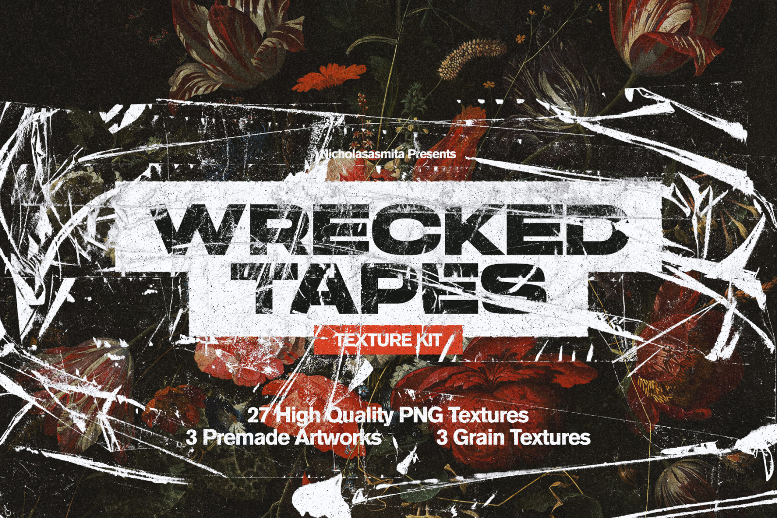 Wrecked Tapes Texture Kit: 33 Objects Ripped Tapes