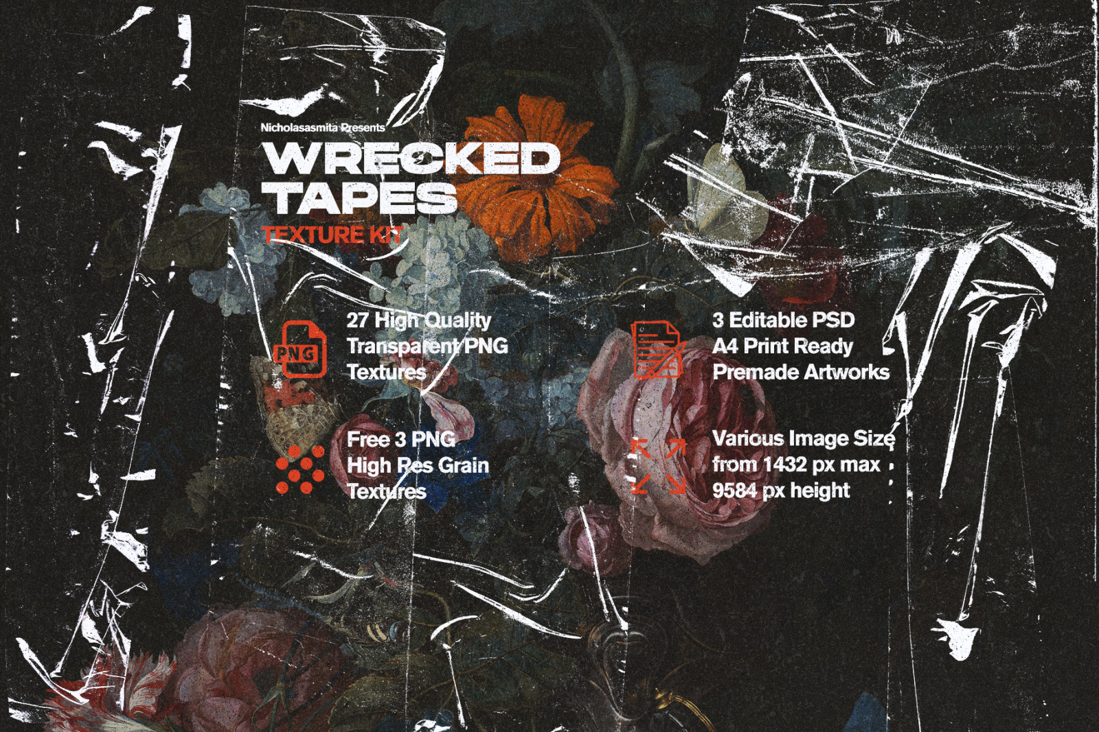 Wrecked Tapes Texture Kit: 33 Objects Ripped Tapes Wrecked Tapes Texture Kit: 33 Objects Ripped Tapes