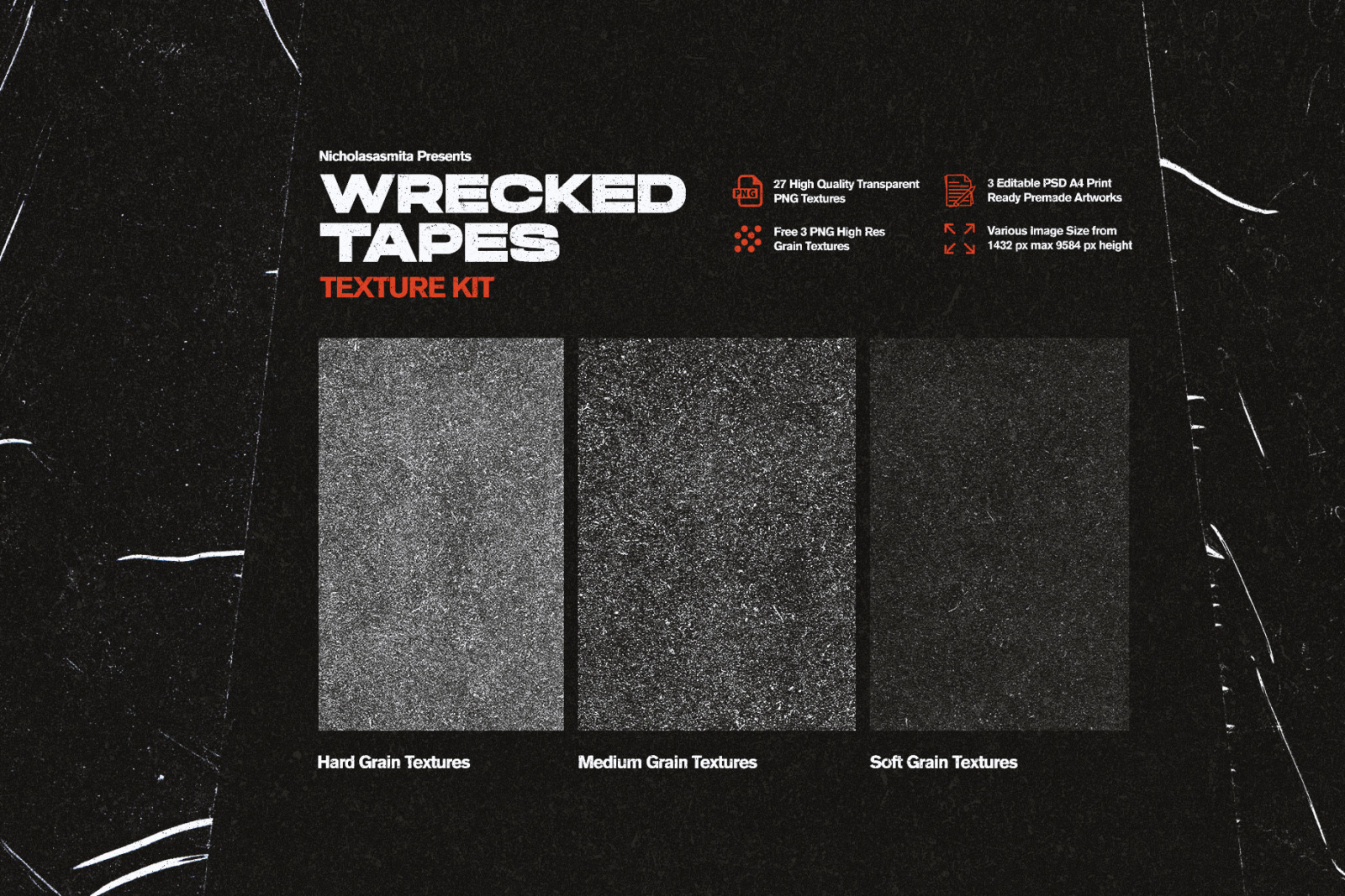 Wrecked Tapes Texture Kit: 33 Objects Ripped Tapes