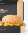 Kraft Box w/ Two Burgers Mockup