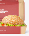 Kraft Box w/ Two Burgers Mockup