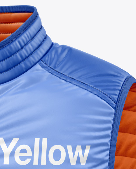 Glossy Nylon Down Vest Mockup