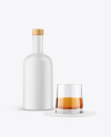Ceramic Bottle With Glass Mockup