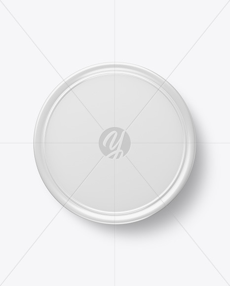 Glossy Round Tin Box Mockup - Top View